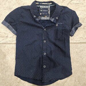 Boys polka dot Ricky Singh button up short sleeve shirt (5/6)